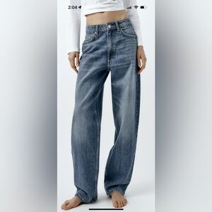 Zara Tailored Mid Waist Balloon Jeans